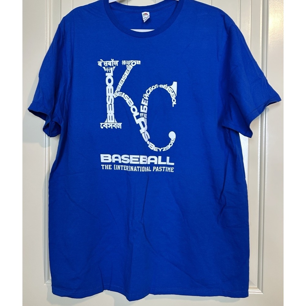 Kansas City Royals  Planet Fitness promo blue short sleeve‎ t-shirt sz XL